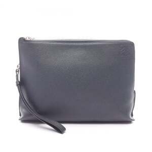 LOEWE Anagram Second Bag Clutch Handbag Leather Men's Navy